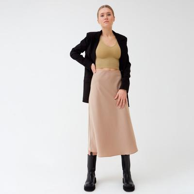 Юбка миди женская MINAKU: Enjoy, экрю, размер 44