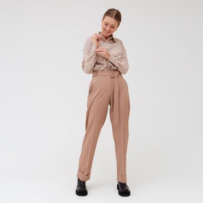 Брюки классические женские MINAKU: Casual Collection, бежевые, размер 42