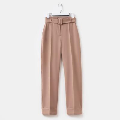 Брюки женские классические MINAKU: Casual Collection, бежевые, размер 46