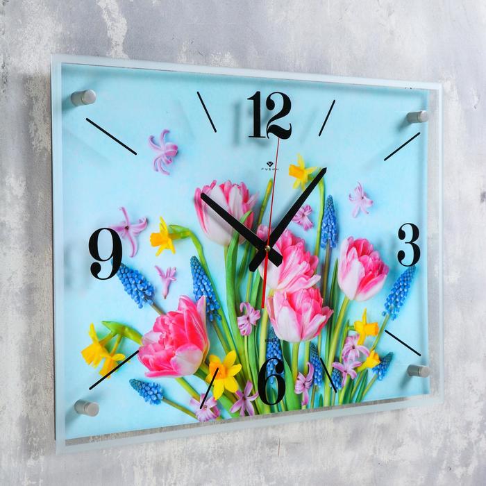 Часы-картина настенные "Букет" 40х56 см, плавный ход - фото 1905732433