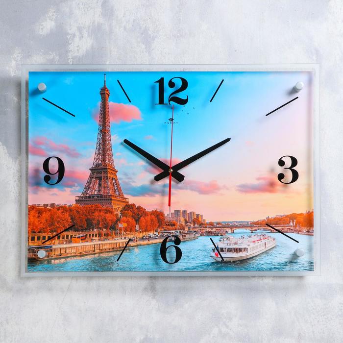 Часы настенные "Увидеть Париж" 40х56 см, плавный ход