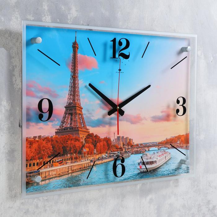 Часы настенные, интерьерные "Увидеть Париж" 40х56 см, бесшумные - фото 1902803588