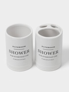 Аксессуары для ванной «Лофт», 4 предмета, мыльница, дозатор для мыла 440 мл, 2 стакана 320 мл, белые - Фото 3