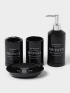 Аксессуары для ванной «Лофт», 4 предмета, мыльница, дозатор для мыла 420 мл, 2 стакана, чёрные - Фото 1