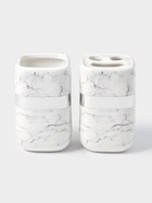 Аксессуары для ванной «Вестерос», 4 предмета, мыльница, дозатор для мыла 390 мл, 2 стакана, белые - Фото 2