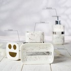 Набор аксессуаров для ванной комнаты «Вестерос», 4 предмета (мыльница, дозатор для мыла 390 мл, 2 стакана), цвет белый - фото 7765186