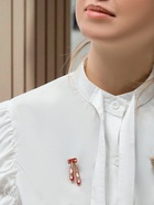 Брошь «Пуанты» балерины, цвет красно-белый в золоте - Фото 2