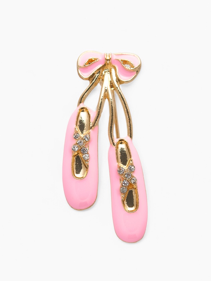 Брошь «Пуанты» балерины, цвет бело-розовый в золоте - Фото 1