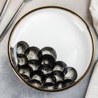 Тарелка керамическая обеденная Black style, d=20,5 см, цвет белый и чёрный - фото 9152564
