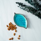 Блюдо керамическое сервировочное «Таллула. Лист», 17×10 см, цвет голубой - фото 4646304