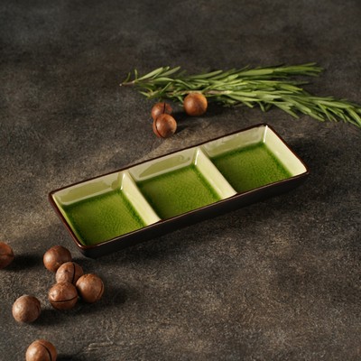 Менажница 3 секции «Таллула», 20.5×7.5×2.5 см, керамика