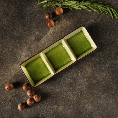 Менажница 3 секции «Таллула», 20.5×7.5×2.5 см, керамика