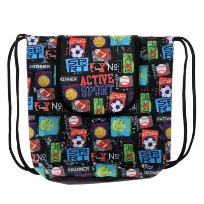 Мешок-рюкзак для обуви, с клапаном, 30 х 29,5 х 11 см, «Оникс», СР-04, «Мячи mix»