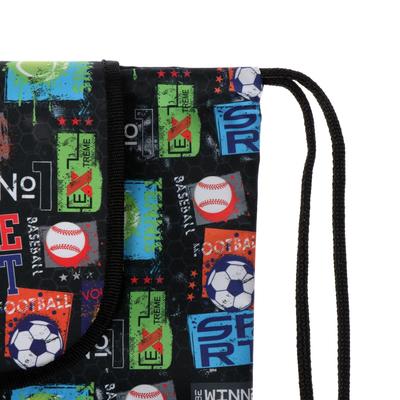 Мешок-рюкзак для обуви, с клапаном, 30 х 29,5 х 11 см, «Оникс», СР-04, «Мячи mix»