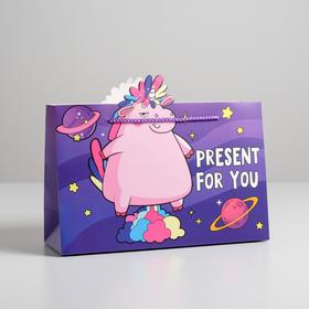 Пакет подарочный «Present for you», 30 × 23 × 10 см