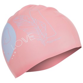 Шапочка для плавания Love, силиконовая, обхват 54-60 см, цвет розовый