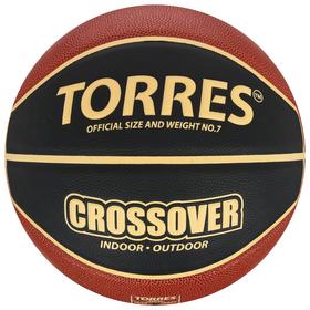 Мяч баскетбольный TORRES Crossover, B32097, PU, клееный, 8 панелей, р. 7