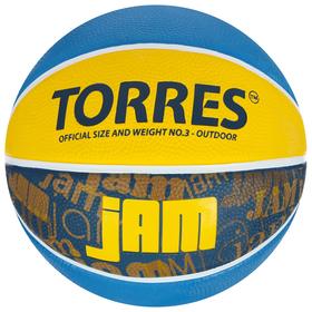 Мяч баскетбольный TORRES Jam, B02043, резина, клееный, 8 панелей, р. 3