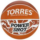 Мяч баскетбольный TORRES Power Shot, B32087, резина, клееный, 8 панелей, р. 7 - фото 9152844