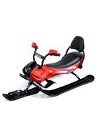 Снегокат Snowpatrol 2, со спинкой, с фонариком, красный, чёрный, SND4/1 Nika Kids - Фото 6