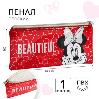 Пенал мягкий, 1 отделение, 95×205 мм, ПВХ, «Минни Маус»