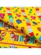 Бумага упаковочная глянцевая двусторонняя, 60х90 см, Щенячий патруль (комплект 10 шт) - фото 45120403