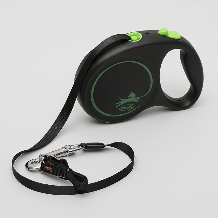 

Рулетка Flexi Black Design L (до 50 кг) 5 м лента, черный/зеленый