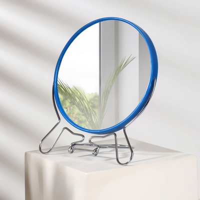 Зеркало настольное - подвесное, двустороннее, с увеличением, d зеркальной поверхности 14 см, цвет МИКС