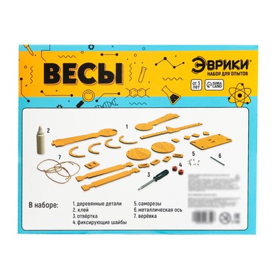 Набор для опытов «Весы», из дерева, 24 детали