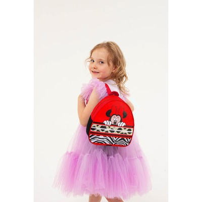 Рюкзак детский для девочки на молнии, красный, 23×21×10 см, Минни Маус