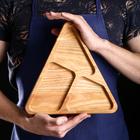 Менажница деревянная "Треугольник", с разделочной доской, массив ясеня - фото 9153720