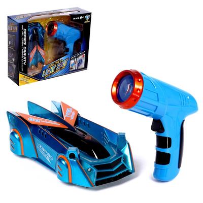 Машина антигравитационная Racer, управление лазером, аккумулятор, ездит по стенам, цвет синий