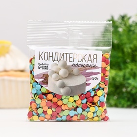 Новогодняя посыпка кондитерская декоративная «Конфетти», 50 г