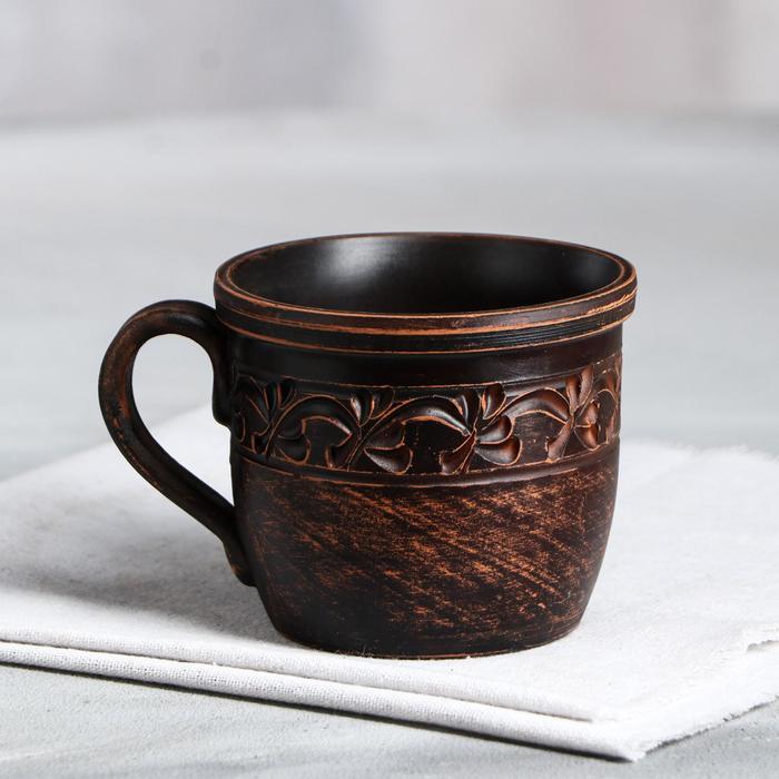 Кружка "Чайная", декор, красная глина, 0.4 л, микс - Фото 1