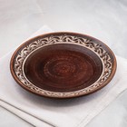 Тарелка "Тиана", плоская, ангоб, красная глина, 21 см - Фото 3