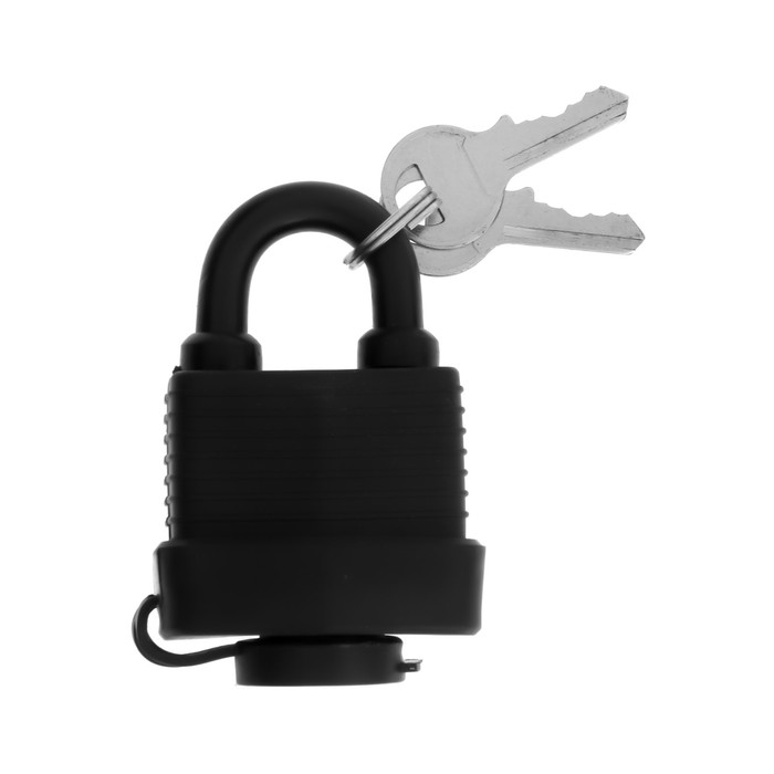 Замок навесной LOCKLAND, 40 мм, влагозащищенный, короткая дужка, 2 ключа, цвет черный - Фото 1