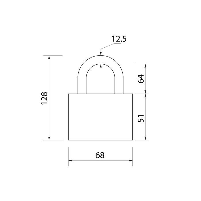 Замок навесной LOCKLAND, 65 мм, влагозащищенный,  длинная дужка, 2 ключа, цвет черный - фото 1905733339