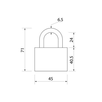 Замок навесной, 45 мм, медный цилиндр, влагозащищенный, короткая дужка, 3 ключа МИКС