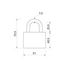 Замок навесной, 50 мм, влагозащищенный, короткая дужка, 3 ключа - Фото 5