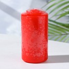 Свеча - цилиндр, 5х10 см, красная лакированная - Фото 2