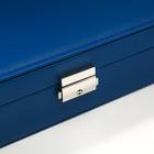 Шкатулка кожзам для украшений "Гладкость" глубокий синий 6,5х27х18,5 см - Фото 5