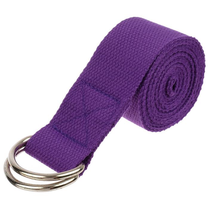 Ремень для йоги 180 х 4 см, цвет фиолетовый - Фото 1