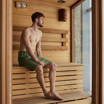 Полотенце банное Экономь и Я "Килт с карманом" 50х150 см, цвет хаки, 100% хлопок, 340 г/м2