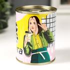 Носки в банке "С 8 марта" (внутри носки женские, цвет белый) - фото 24607138