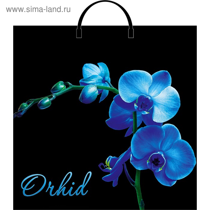 Пакет "Голубая орхидея" полиэтиленовый, с пластиковой ручкой, 37 х 36 см, 100 мкм - Фото 1