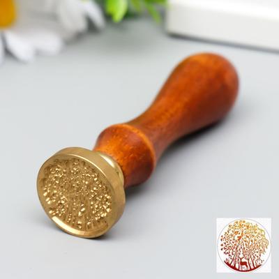 Печать для сургуча с деревянной ручкой «Олень в лесу» 9×2.5×2.5 см