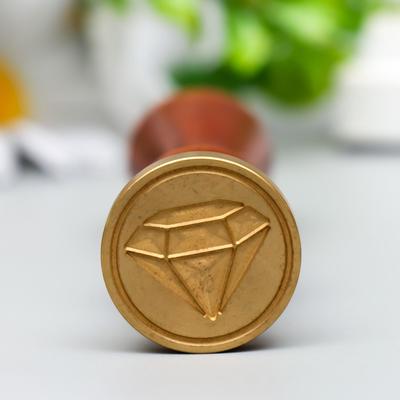 Печать для сургуча с деревянной ручкой «Бриллиант», 9×2.5×2.5 см