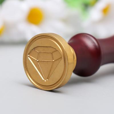 Печать для сургуча с деревянной ручкой «Бриллиант», 9×2.5×2.5 см