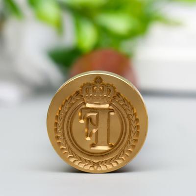 Печать для сургуча с деревянной ручкой «Корона с буквой F», 9×2.5×2.5 см