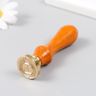 Печать для сургуча с деревянной ручкой «Корона с буквой L», 9×2.5×2.5 см